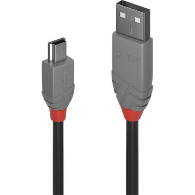 Lindy 36721 USB-Kabel - 0.5m, Schwarz, Typ A zu Mini-B Lindy 36721 USB-Kabel - 0.5m, Schwarz, Typ A zu Mini-B