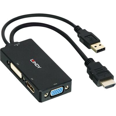 Lindy 38182 Convertisseur HDMI vers DisplayPort DVI VGA - Adaptateur câble vidéo - Publicité Lindy 38182 Convertisseur HDMI vers DisplayPort DVI VGA - Adaptateur câble vidéo - Publicité