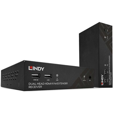 Lindy 39374 KVM Extender - Dual HDMI/USB/RS-232 - Schwarz Lindy 39374 KVM Extender - Dual HDMI/USB/RS-232 - Schwarz