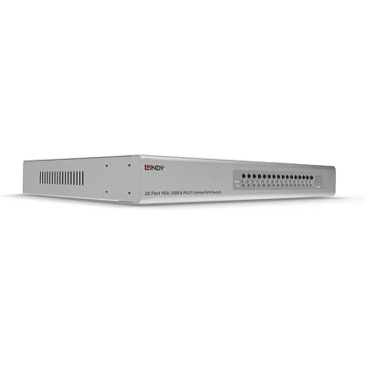 Lindy 39527 Interruttore KVM VGA USB PS/2 a 16 porte - Montaggio rack Lindy 39527 Interruttore KVM VGA USB PS/2 a 16 porte - Montaggio rack