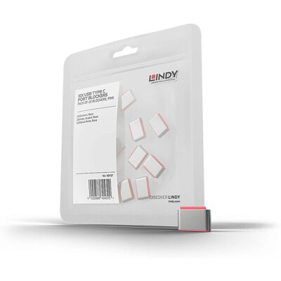 Lindy USB Type C Portzár, rózsaszín, 10 db Lindy USB Type C Portzár, rózsaszín, 10 db