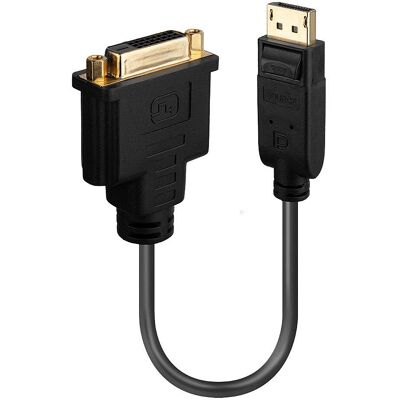 Adaptateur DisplayPort à DVI Lindy - Câble vidéo, 0,15m, Noir - Publicité Adaptateur DisplayPort à DVI Lindy - Câble vidéo, 0,15m, Noir - Publicité