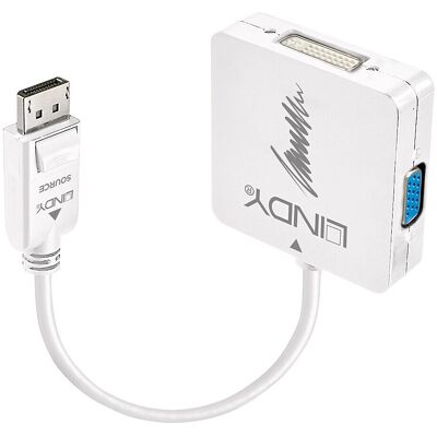 Lindy DisplayPort 1.2 na HDMI, DVI i VGA Konwerter - Kabel wideo Lindy DisplayPort 1.2 na HDMI, DVI i VGA Konwerter - Kabel wideo