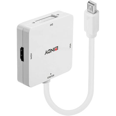 Lindy Mini DisplayPort vers HDMI, DVI & VGA Convertisseur - Adaptateur vidéo - Publicité Lindy Mini DisplayPort vers HDMI, DVI & VGA Convertisseur - Adaptateur vidéo - Publicité