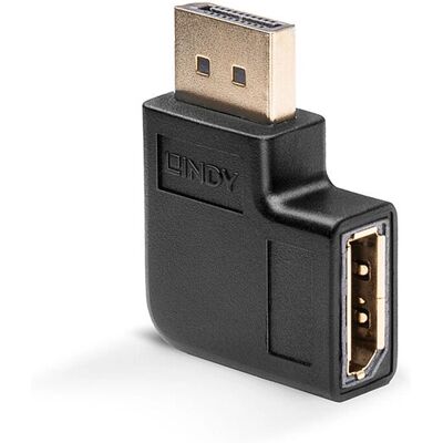 Adattatore angolare DisplayPort 1.4 Lindy nero - Convertitore di genere cavo Adattatore angolare DisplayPort 1.4 Lindy nero - Convertitore di genere cavo