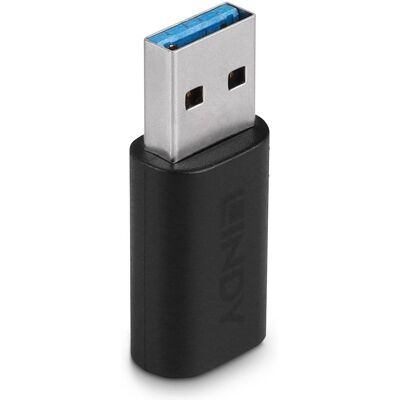 Adaptateur USB 3.2 Type A à C Lindy - Noir Adaptateur USB 3.2 Type A à C Lindy - Noir