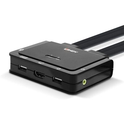 Lindy 42347 KVM-Schalter - 4K UHD, HDMI, USB-C, Audio - Kompakt Lindy 42347 KVM-Schalter - 4K UHD, HDMI, USB-C, Audio - Kompakt