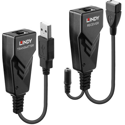 Estensore USB 2.0 Cat.6 Lindy - 100m - Nero Estensore USB 2.0 Cat.6 Lindy - 100m - Nero