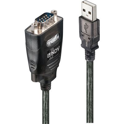 Lindy USB to RS232 Serial Converter - Black - 1.1 m Lindy USB to RS232 Serial Converter - Black - 1.1 m