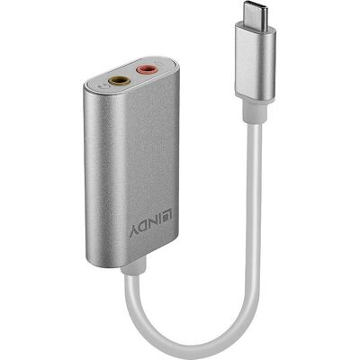 Convertisseur audio USB Type C Lindy - Portable, 3,5 mm, Blanc - Publicité Convertisseur audio USB Type C Lindy - Portable, 3,5 mm, Blanc - Publicité