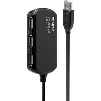 Lindy 42781 USB Hub - 4 Port - Fekete - Aktív USB 2.0 hosszabbító Lindy 42781 USB Hub - 4 Port - Fekete - Aktív USB 2.0 hosszabbító