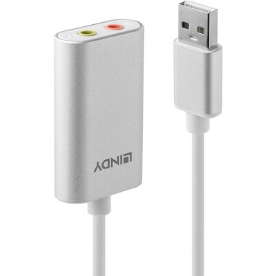 Lindy USB Typ A Audio Konverter - Tragbar, Silber & Weiß Lindy USB Typ A Audio Konverter - Tragbar, Silber & Weiß
