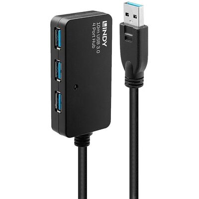 Lindy USB 3.1 Gen 1 Pro Hub - 3 Portar - 10m - USB Type-A Lindy USB 3.1 Gen 1 Pro Hub - 3 Portar - 10m - USB Type-A
