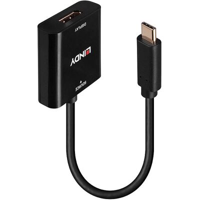 Lindy USB C / DisplayPort 4K Adapter - Schwarz Lindy USB C / DisplayPort 4K Adapter - Schwarz