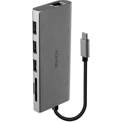 Lindy Márka 43278 Laptop Dock - 4K HDMI VGA - USB-C Szürke Lindy Márka 43278 Laptop Dock - 4K HDMI VGA - USB-C Szürke