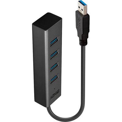 Lindy USB Hub 4 Ports Black - USB 3.0 5Gbps Lindy USB Hub 4 Ports Black - USB 3.0 5Gbps