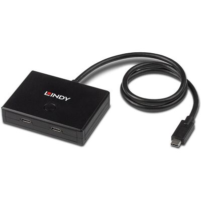 Lindy USB Hub 2 Port USB 3.2 Gen 1 Type-C Switch - Schwarz Lindy USB Hub 2 Port USB 3.2 Gen 1 Type-C Switch - Schwarz