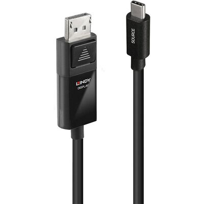 Lindy - USB Type-C DisplayPort Adapter - 3m Schwarz Lindy - USB Type-C DisplayPort Adapter - 3m Schwarz