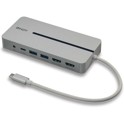 Lindy 43360 Laptop Docking Station - Dual 4K HDMI, USB-C, 100W Lindy 43360 Laptop Docking Station - Dual 4K HDMI, USB-C, 100W