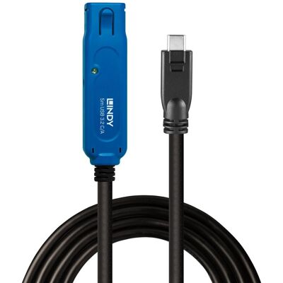 Lindy USB 3.2 Gen 1 C/A Aktiivinen jatkojohto - Musta Lindy USB 3.2 Gen 1 C/A Aktiivinen jatkojohto - Musta