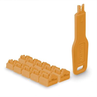 Lindy 47897 Blocco Porta - Sicurezza di Rete RJ-45 Arancione Lindy 47897 Blocco Porta - Sicurezza di Rete RJ-45 Arancione