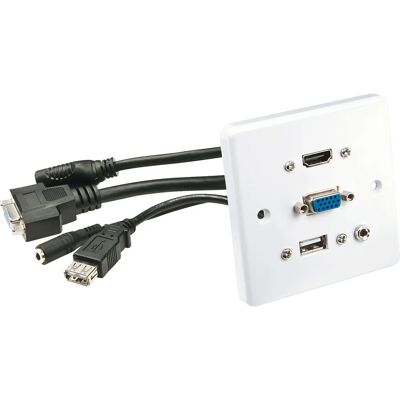 Lindy Model 60220 Płyta ścienna HDMI VGA USB 3.5mm Biała - Gniazdka Lindy Model 60220 Płyta ścienna HDMI VGA USB 3.5mm Biała - Gniazdka