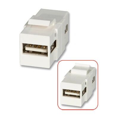 Lindy USB A a A Keystone - Modulo USB da parete - 2 connettori Type A - Supporto 5m Lindy USB A a A Keystone - Modulo USB da parete - 2 connettori Type A - Supporto 5m