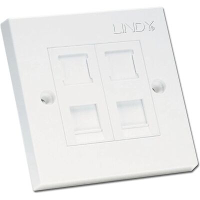 Lindy 60586 Wall Plate - Network, White Lindy 60586 Wall Plate - Network, White