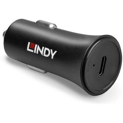 Chargeur auto USB-C Lindy - 27W, Noir, Niveau 6 Chargeur auto USB-C Lindy - 27W, Noir, Niveau 6