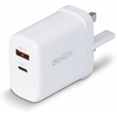 Lindy 73429 USB C & A Charger - Fast Charging, White Lindy 73429 USB C & A Charger - Fast Charging, White