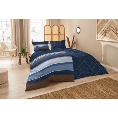 PRIMERA Blau-Braun Mako-Satin Bettwäsche - Set mit Bezug PRIMERA Blau-Braun Mako-Satin Bettwäsche - Set mit Bezug