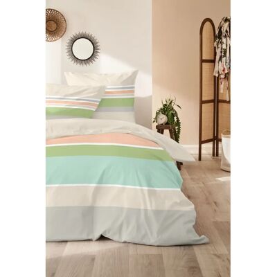 PRIMERA Mako-Satin Bettwäsche - Linienmuster - Beige PRIMERA Mako-Satin Bettwäsche - Linienmuster - Beige