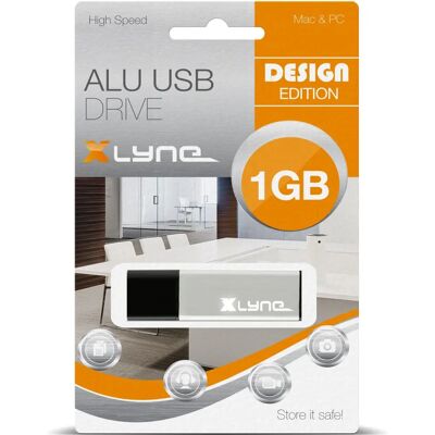 Chiavetta USB Xlyne 1Gb - Alluminio, Argento Chiavetta USB Xlyne 1Gb - Alluminio, Argento
