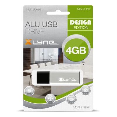 Xlyne ALU 4GB Chiavetta USB - Argento - Compatta e Veloce Xlyne ALU 4GB Chiavetta USB - Argento - Compatta e Veloce