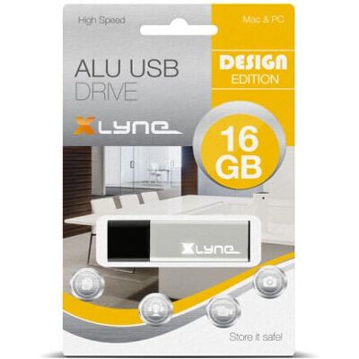 Xlyne ALU 16GB USB-Stick - Silber - USB 2.0 - Produkttyp Xlyne ALU 16GB USB-Stick - Silber - USB 2.0 - Produkttyp