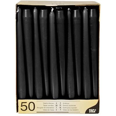 Papstar 10392 Schwarze Wachs-Kerzen - 50 Stück Papstar 10392 Schwarze Wachs-Kerzen - 50 Stück