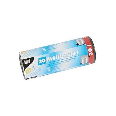 Papstar 12065 Müllbeutel - 30L, 20 Stück, Grau Papstar 12065 Müllbeutel - 30L, 20 Stück, Grau