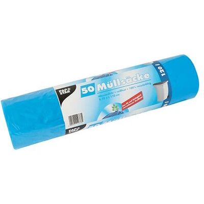 Papstar 12378 Blaue Müllbeutel - 120L - 50 St Papstar 12378 Blaue Müllbeutel - 120L - 50 St