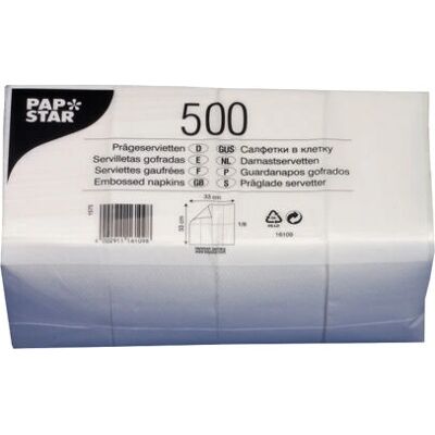 Papstar 16109 White Tissue Paper Napkins - 500 pcs Papstar 16109 White Tissue Paper Napkins - 500 pcs