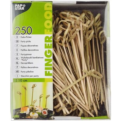 PAPSTAR naturliga bambusspett för finger food - 10cm - 250 st PAPSTAR naturliga bambusspett för finger food - 10cm - 250 st