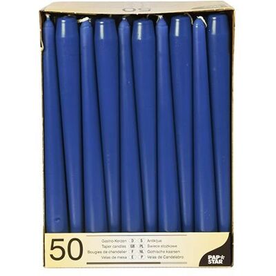 Candele Blu Papstar - 50 pz, 22mm, 25cm Candele Blu Papstar - 50 pz, 22mm, 25cm