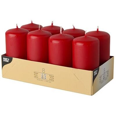 Papstar Röda vaxljus - Cylindriska, 8 st Papstar Röda vaxljus - Cylindriska, 8 st