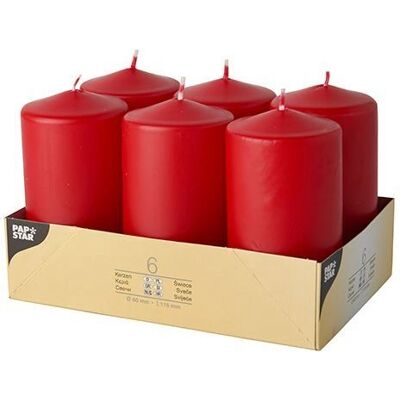 Papstar 17997 Bougies en cire rouges - 6 pièces - Publicité Papstar 17997 Bougies en cire rouges - 6 pièces - Publicité