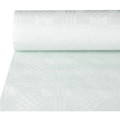 Papstar 18547 weißer Damast-Papier-Tischläufer - Tischtyp Papstar 18547 weißer Damast-Papier-Tischläufer - Tischtyp