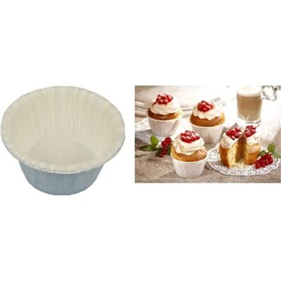 Petits Moules à Muffins Blancs Papstar - 20, 5cm, Résistants à la Chaleur, Résistants à la Graisse - Publicité Petits Moules à Muffins Blancs Papstar - 20, 5cm, Résistants à la Chaleur, Résistants à la Graisse - Publicité