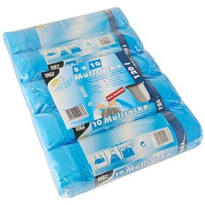 Papstar 12433 Müllsäcke - 120L, Blau, 50 Stück Papstar 12433 Müllsäcke - 120L, Blau, 50 Stück