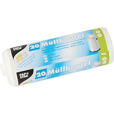 Starpak Weiße 60L Müllbeutel - LDPE 72x60cm Rolle Starpak Weiße 60L Müllbeutel - LDPE 72x60cm Rolle