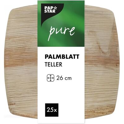 PAPSTAR Palmblatt Teller 26x26cm Natur - Einweg-Geschirr PAPSTAR Palmblatt Teller 26x26cm Natur - Einweg-Geschirr
