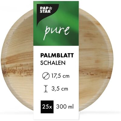 Palm Leaf Disposable Bowls - Eco-friendly, Waterproof, 17.5x3.5cm Palm Leaf Disposable Bowls - Eco-friendly, Waterproof, 17.5x3.5cm