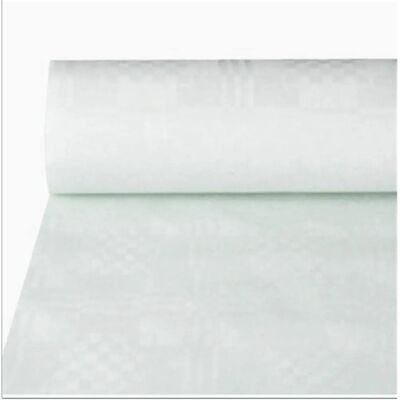 PAPSTAR Biała damastowa papierowa obrus - 50m x 1,2m PAPSTAR Biała damastowa papierowa obrus - 50m x 1,2m